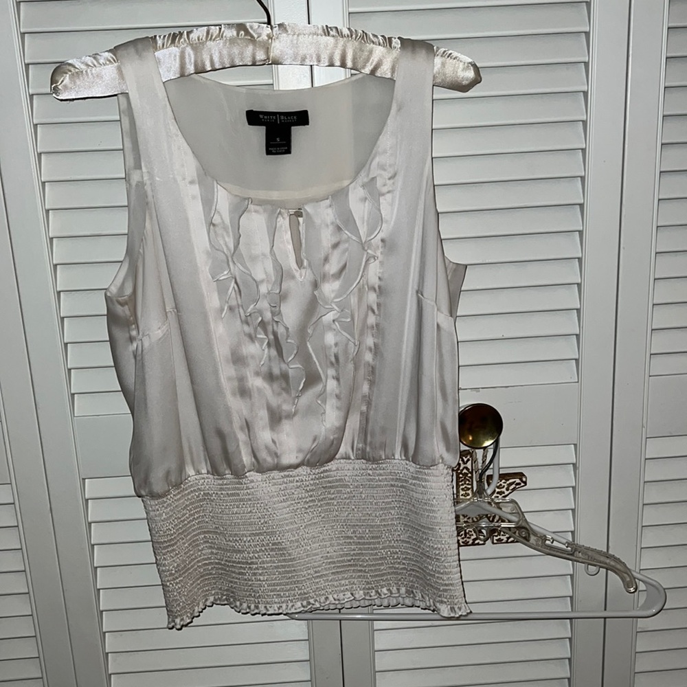 White House Black Market white tank top blouse
